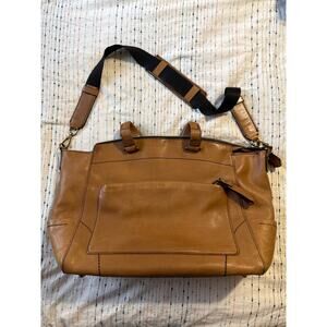 Reed Krakoff Leather Satchel Handbag Uniform Top Handle Tote Saddle Brown Bag